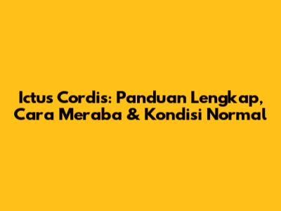 Ictus Cordis: Panduan Lengkap, Cara Meraba & Kondisi Normal