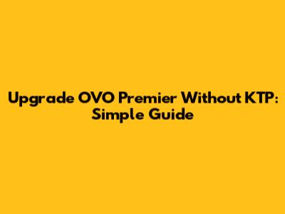 Upgrade OVO Premier Without KTP: Simple Guide